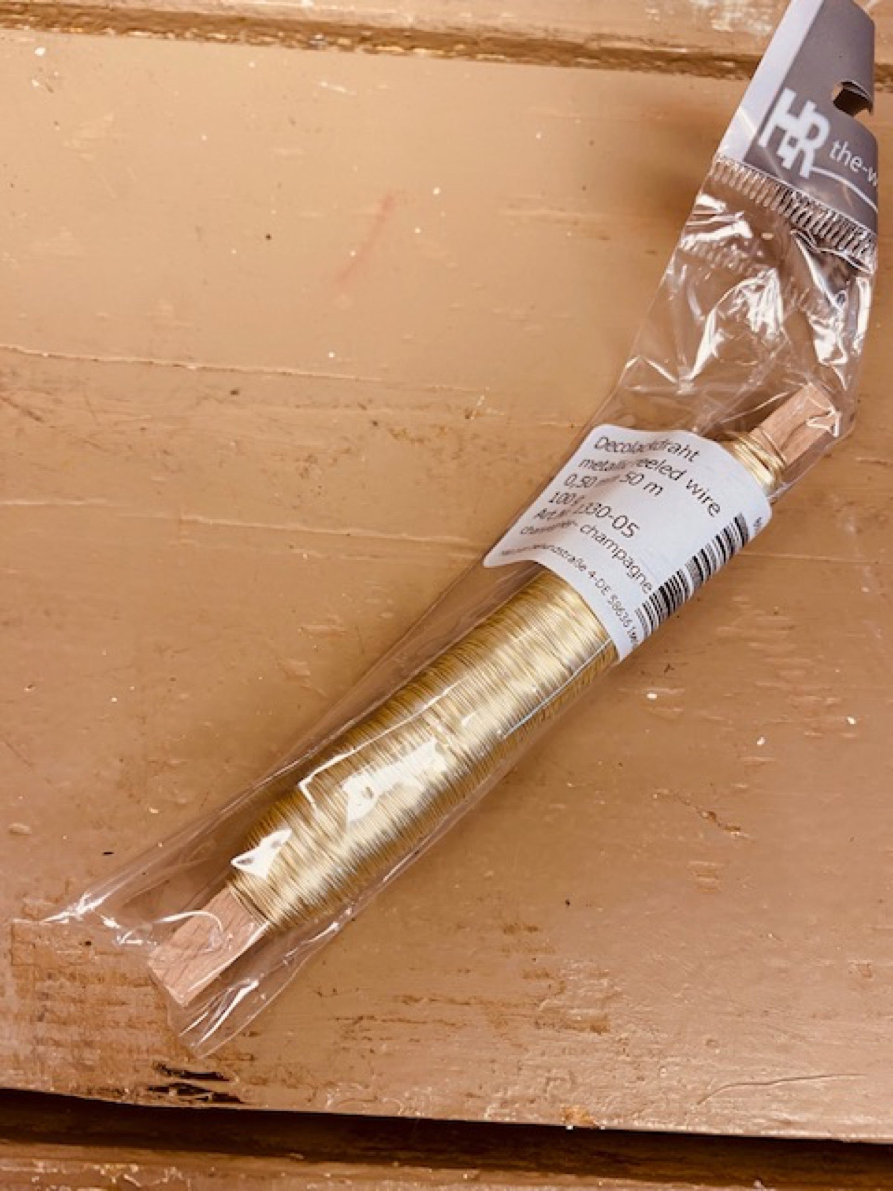 Decoratie lak draad, wikkeldraad, ijzerdraad champagne kleurig
