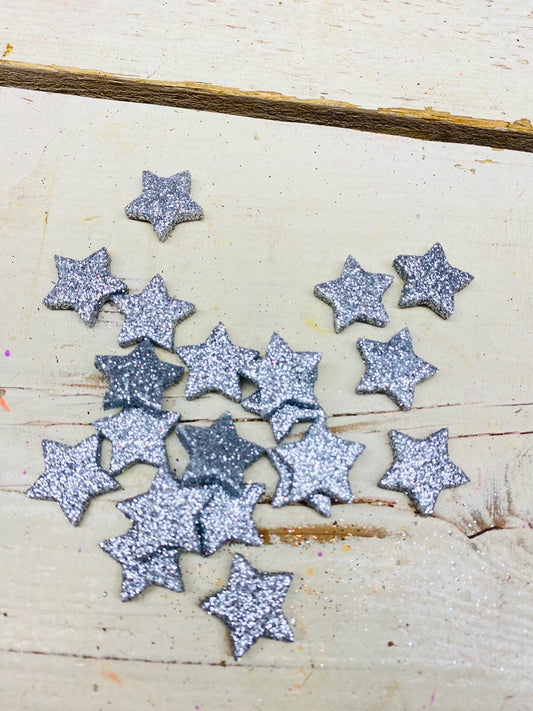 Kerst sterretjes,Piepschuim/tempex, zilver, per 10 stuks