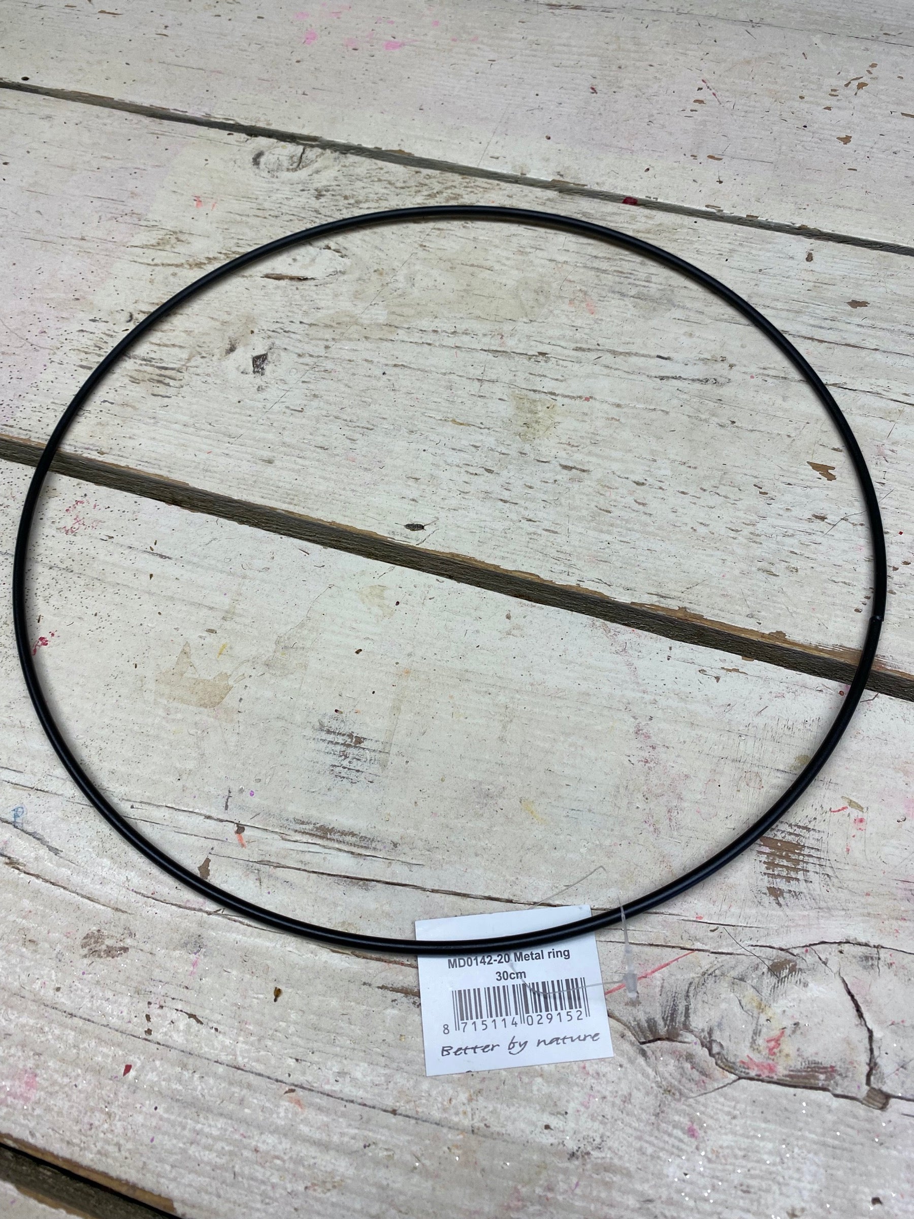 ring zwart metaal, ijzeren ring doorsnee 30cm