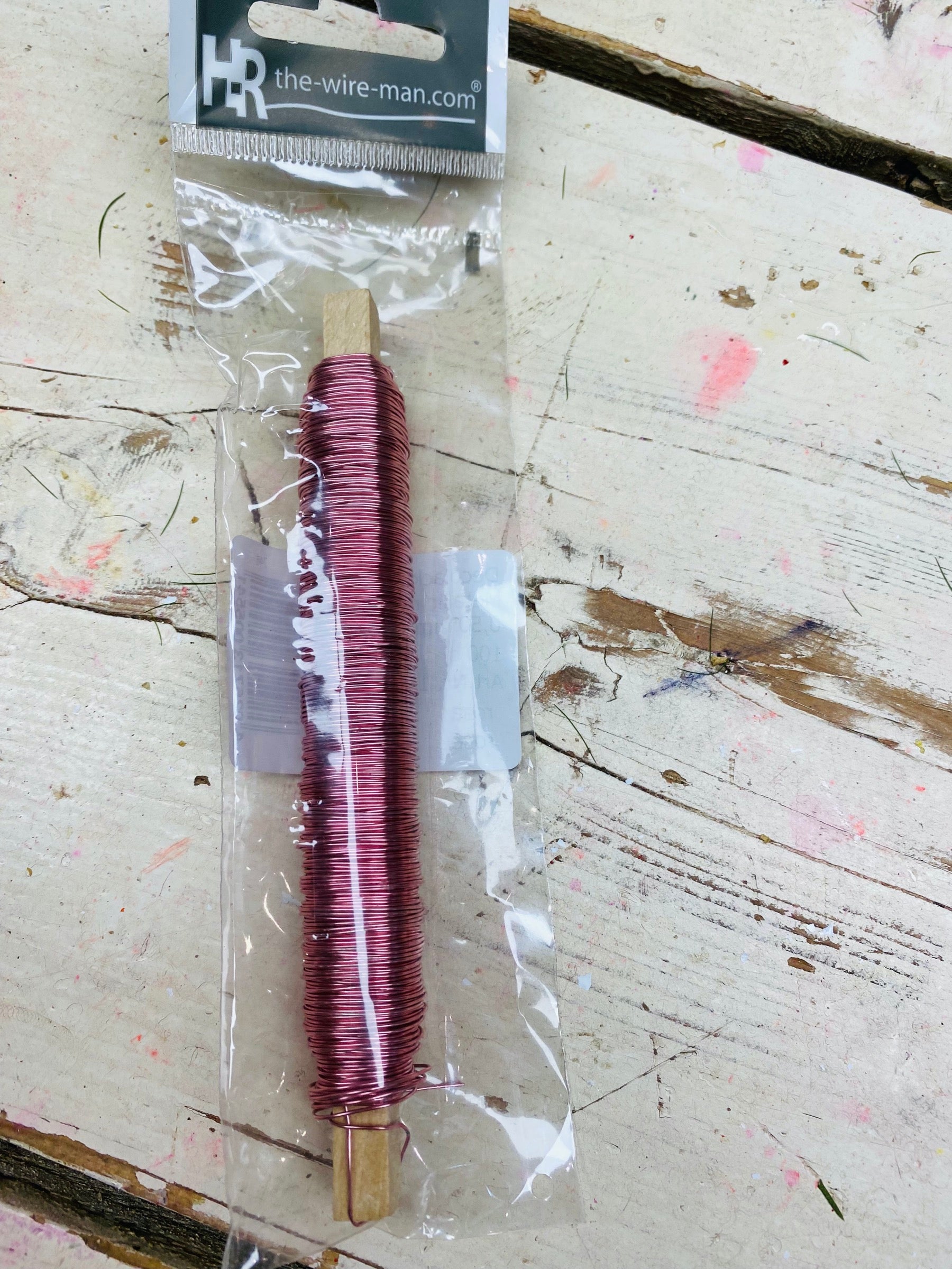 Decoratie lak draad, wikkeldraad, ijzerdraad zacht roze