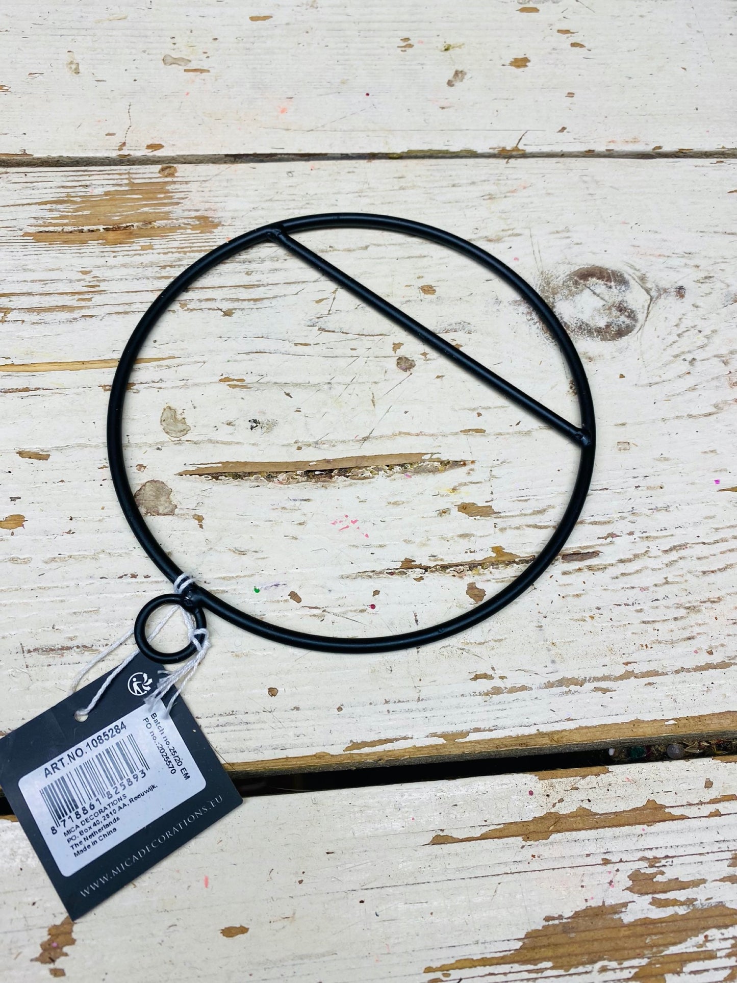 ring zwart metaal, ijzeren ring doorsnee 14cm, per stuk