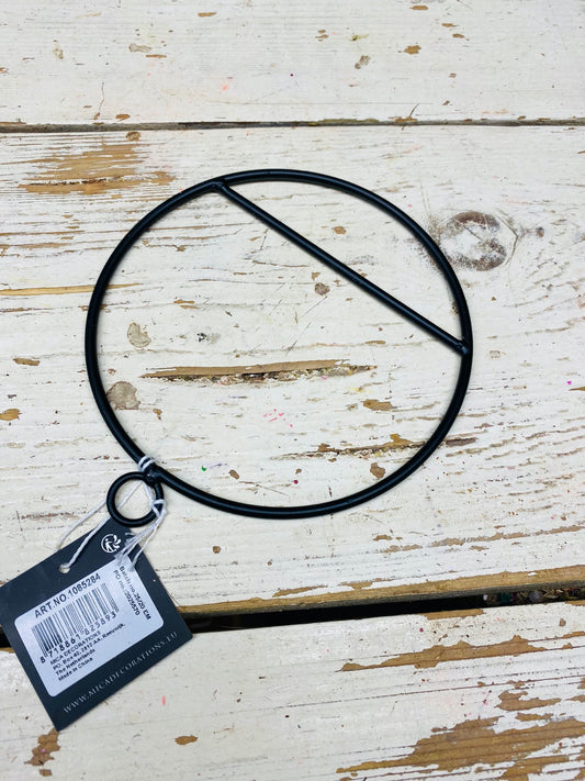 ring zwart metaal, ijzeren ring doorsnee 14cm, per stuk