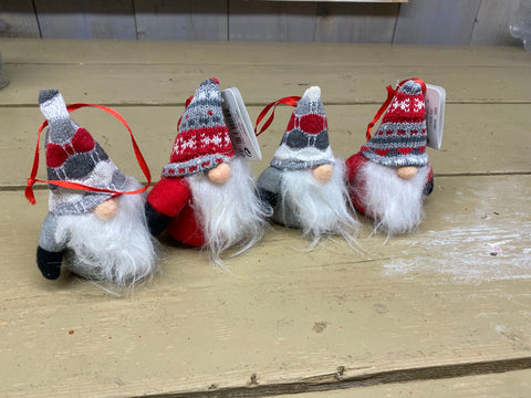kerstman, rood/wit, ass., H12cm, hang, per stuk