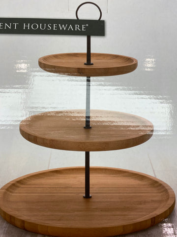 Etagere, bamboe, 3 laags, D28/21/16,5cm, per stuk