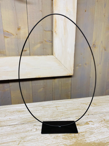 Ei frame op voet, zwart metaal, H47cm, Br32cm, per stuk