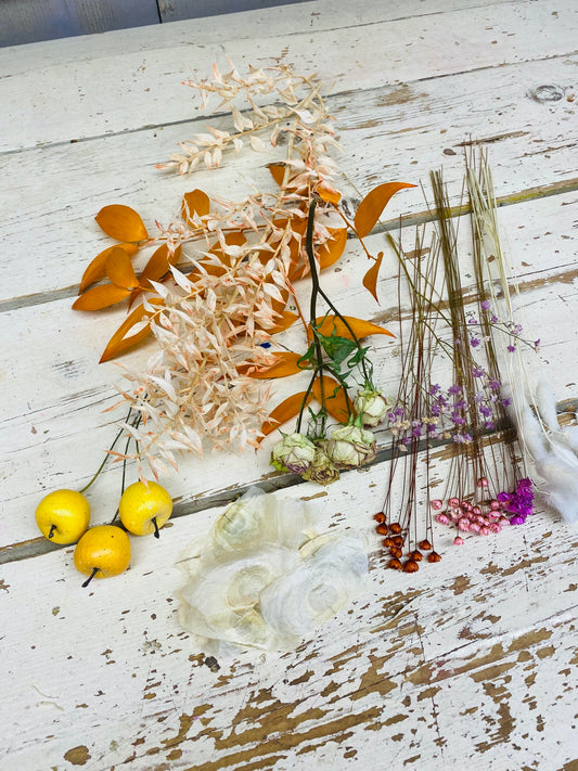 Groot pakket van droogbloemen, High tea DIY