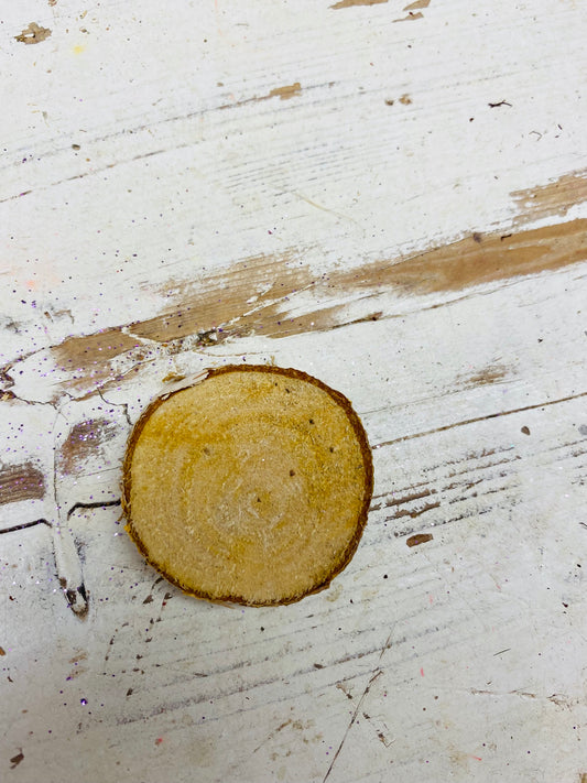 Houtschijfje ongeveer 3,5cm doorsnee naturel
