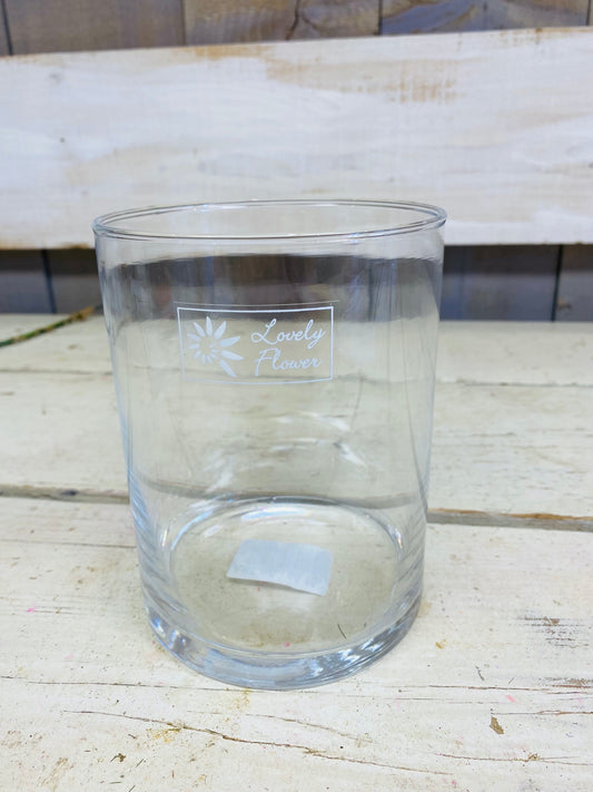 Glazen cylinder vaas, H15cm, D11