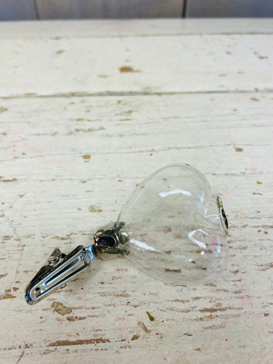 Glazen hartjes vaasje met klip, per stuk, H5cm (glas)