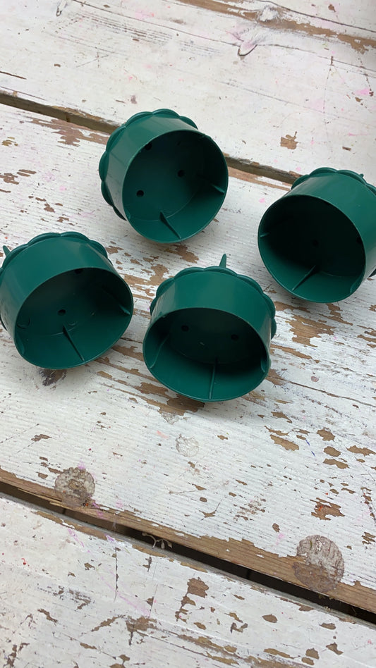 kaarsen houders Oasis, groen, plastic, per 4 stuks
