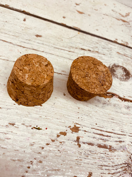 Kurk dopjes, stopje voor op fles, D2,5cm, per 4 stuks