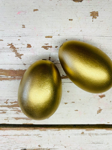 Kippenei, heel, per 2stuks, goud