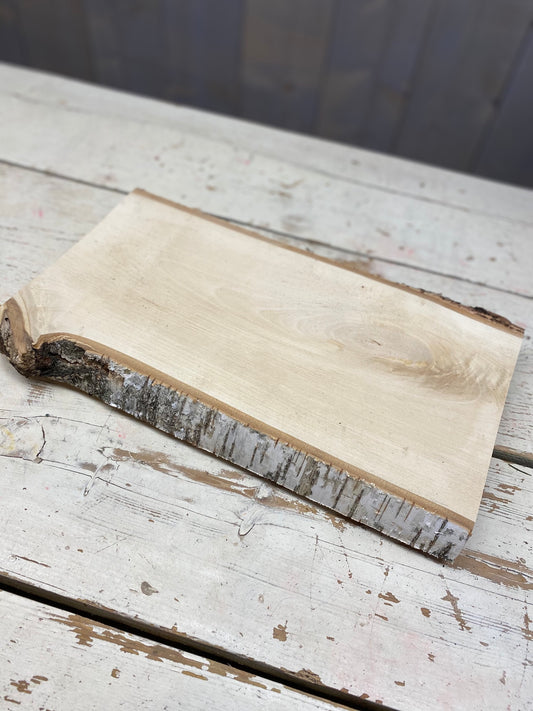 Houten berken schijf, 40cm lang en 20cm breed, per stuk