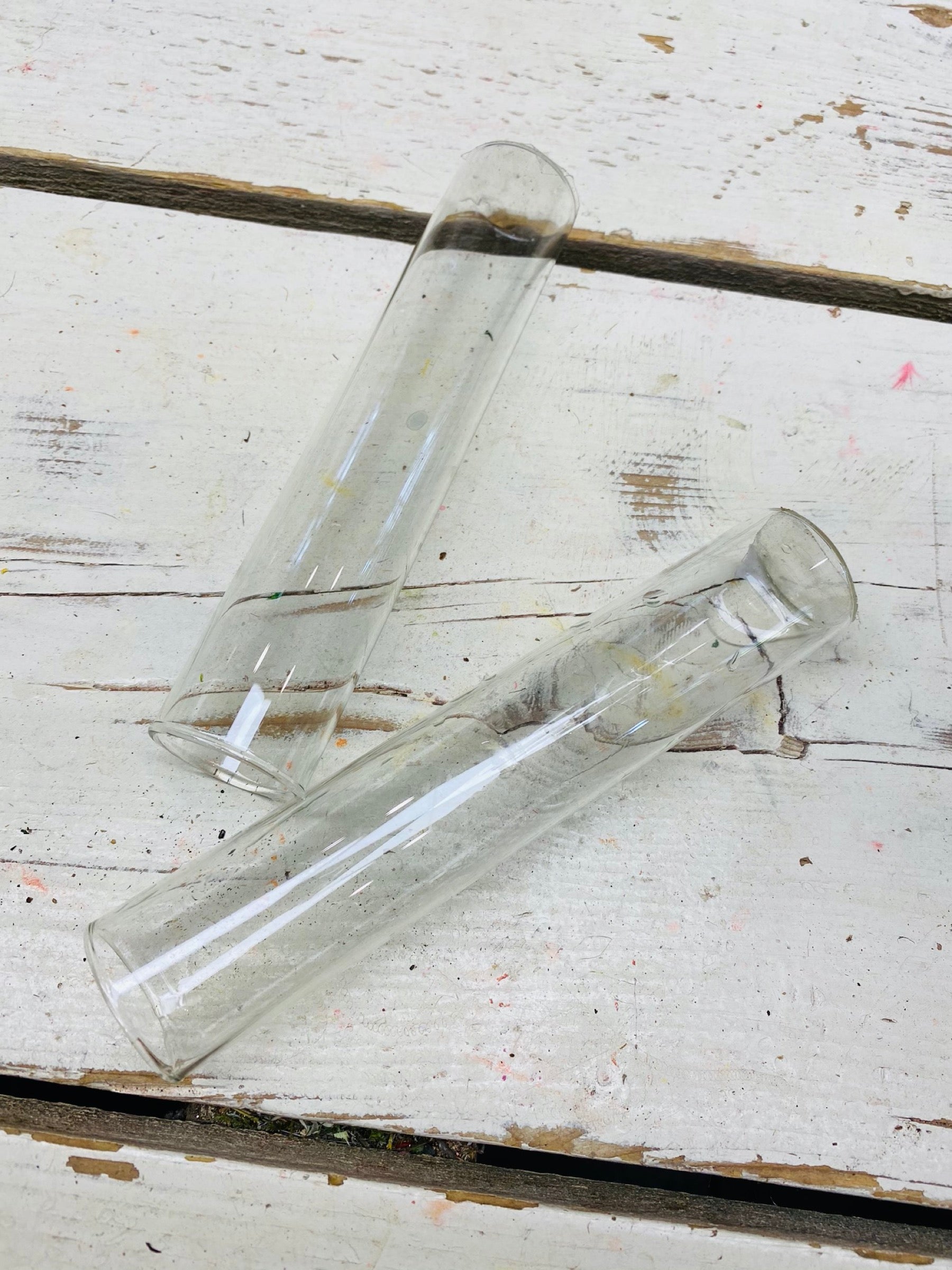 Reageer buis, glas vlakke bodem, H15cm, D3cm