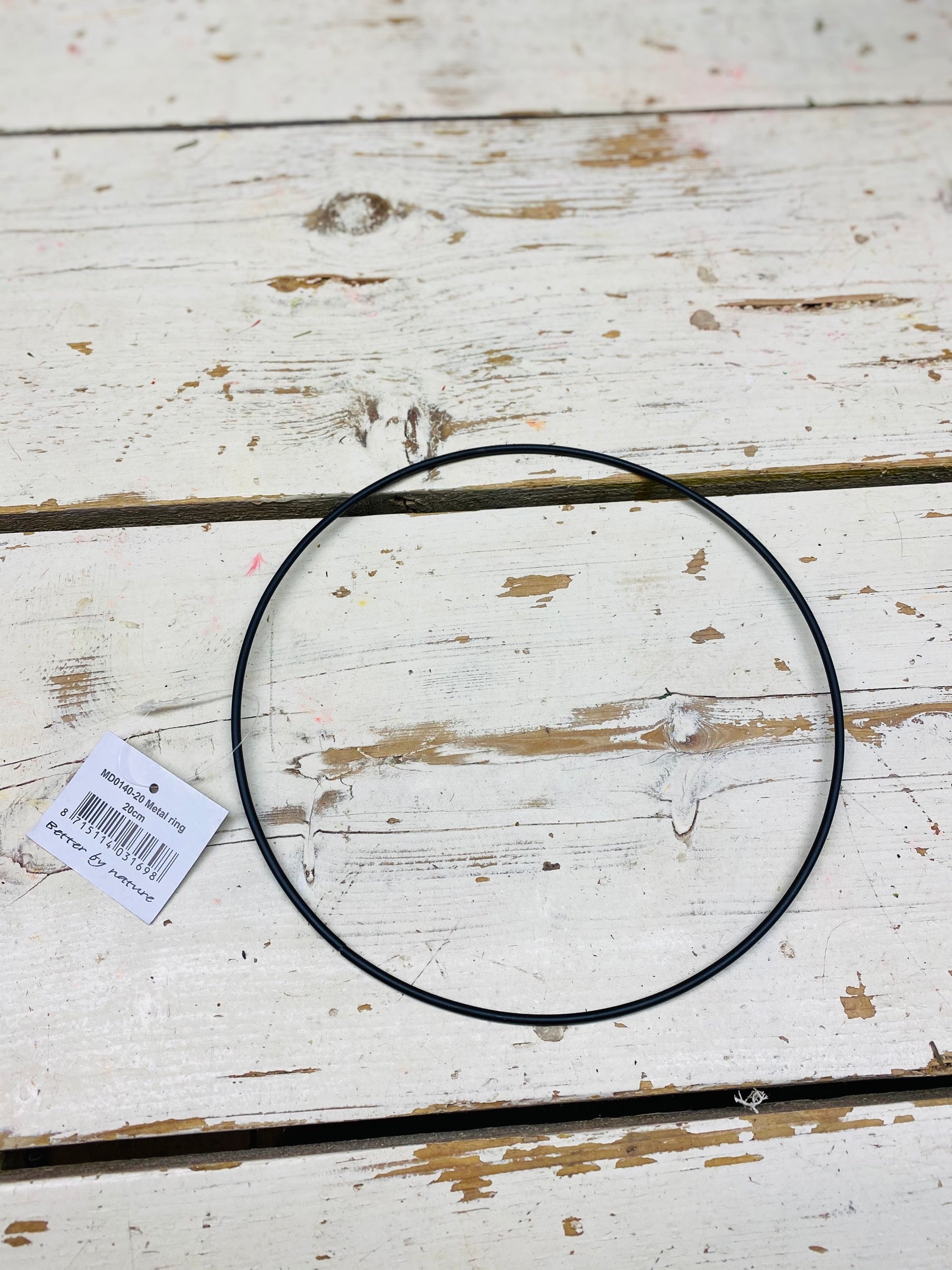 ring zwart metaal, ijzeren ring doorsnee 20cm