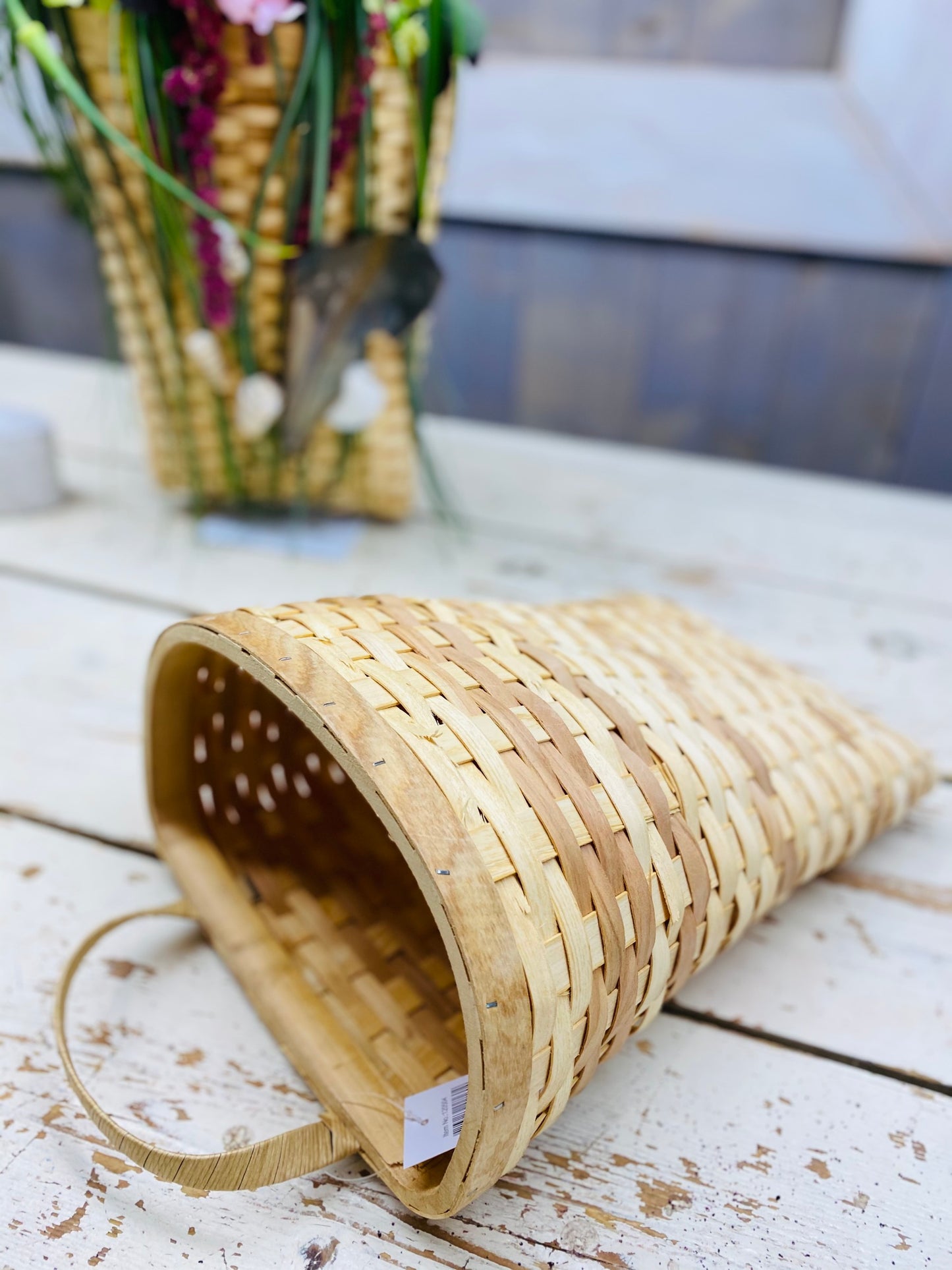Hangmand, wandzak, bloemenmand naturel