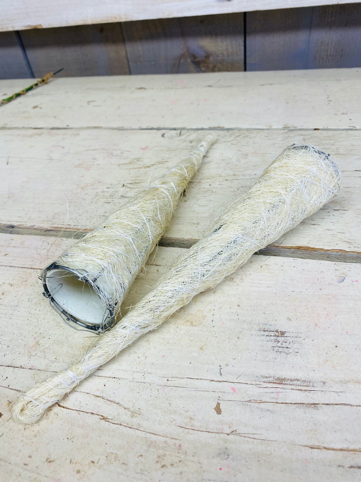 bloemen houders, sisal, wit, L25cm
