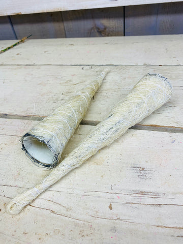 bloemen houder, sisal, wit, L25cm, per stuk